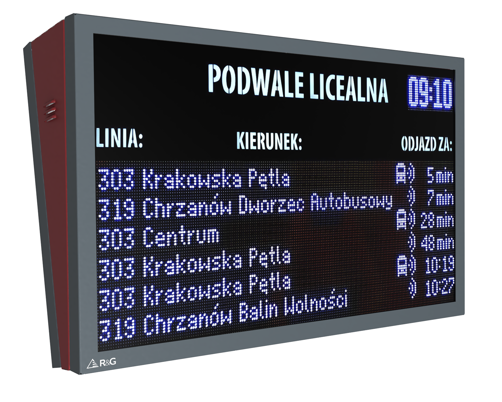 Zewnętrzna tablica informacyjna - przystankowa