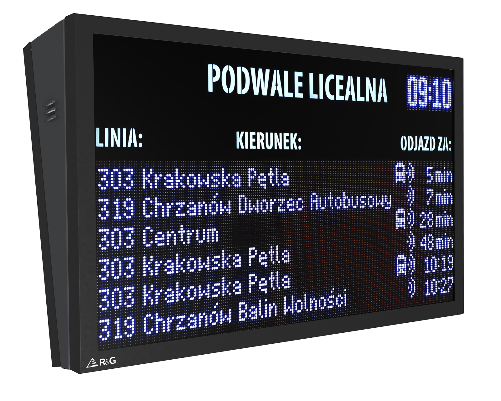 Zewnętrzna tablica informacyjna - przystankowa